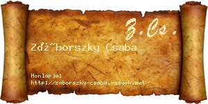 Záborszky Csaba névjegykártya