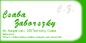 csaba zaborszky business card